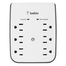 Belkin® SurgePlus USB Wall Mount Charger, 6 AC Outlets/2 USB Ports, 900 J, White/Black