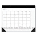 AT-A-GLANCE® Academic Monthly Desk Pad, 21.75 x 17, White/Black Sheets, Black Binding/Corners,