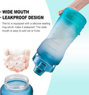 EYQ 64oz Leakproof Free Drinking Water Bottle with Motivational Time Marker BPA Free for Fitness